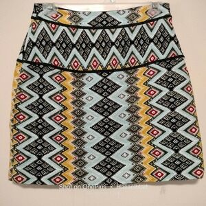 Ann Taylor LOFT Size 2p Southwestern Geometric Mini skirt